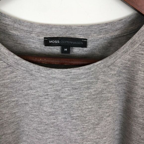 Moss Copenhagen Pernille Gray Short Sleeve Oversize Fit Shirt Women's Medium - Picture 4 of 6